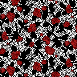 Black/Red - Geo Floral 108in